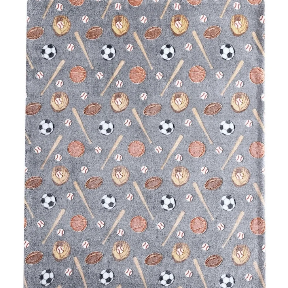 Gray Sports Glow in the Dark Reversible Sherpa Throw.
